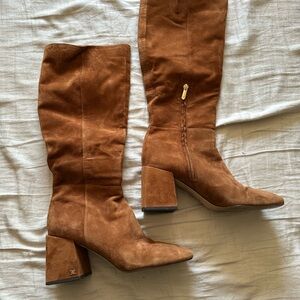 Sam Edelman Brown Heeled Boots with Block Heel
